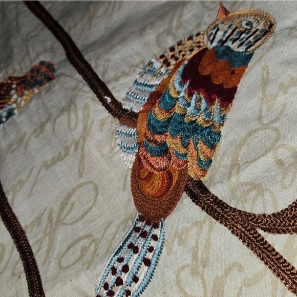 Fall Pier 1 Table Runner w/ embroidered birds 48x13.5 - Picture 6 of 11